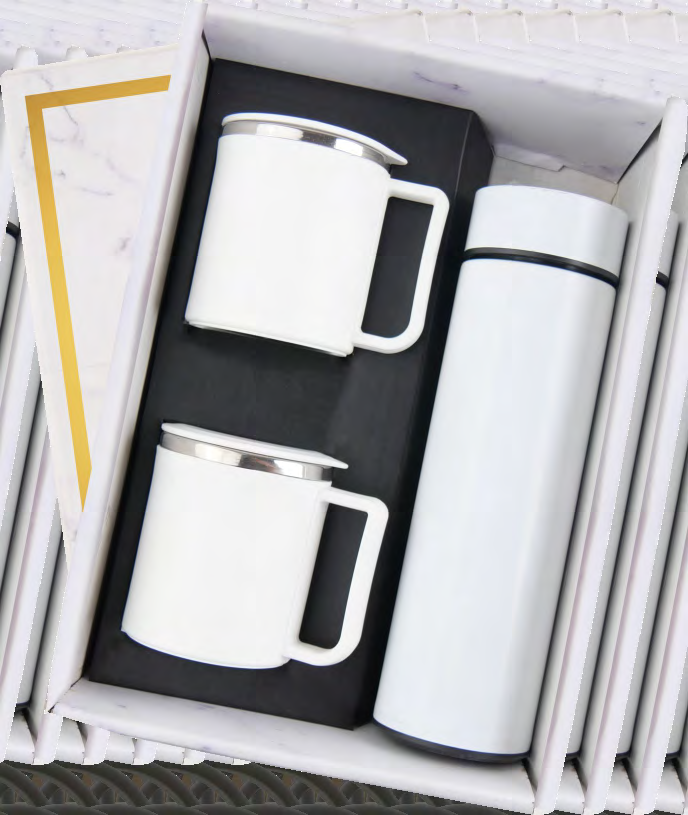 Bottle + Mug Set - White